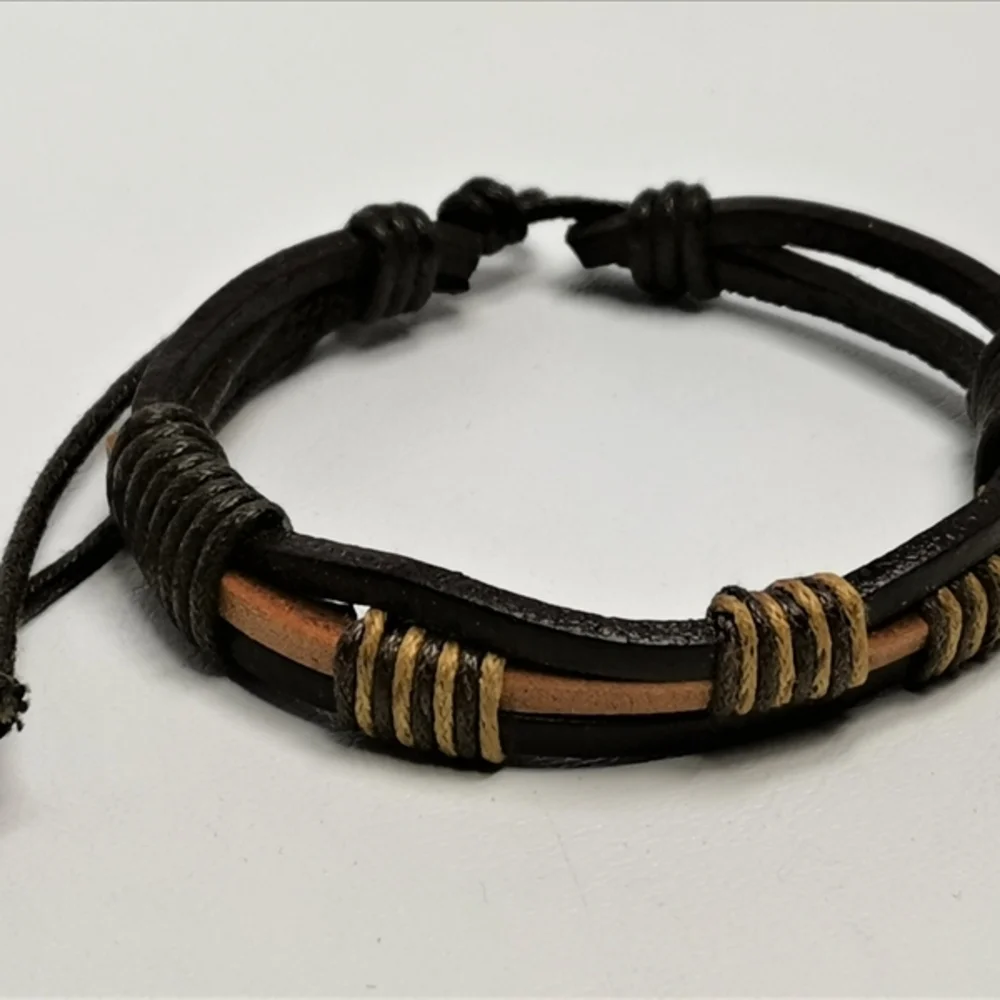Brown and Tan Leather Bracelet